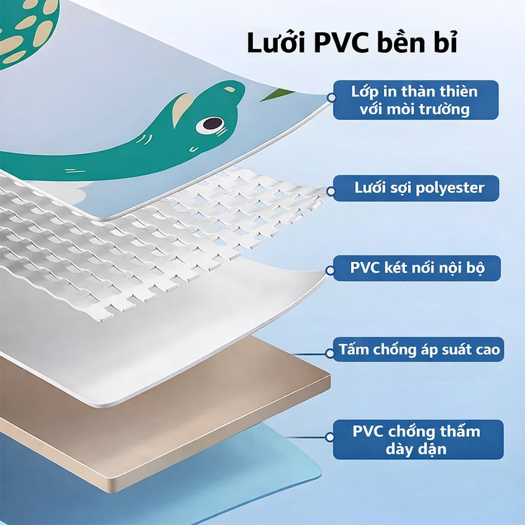 Bể bơi Gấp Gọn Cho Bé, Hồ Bơi Không Cần Bơm Gia Đình, 3 Lớp PVC Dày, Hồ Bơi Trẻ Em Ngoài Trời