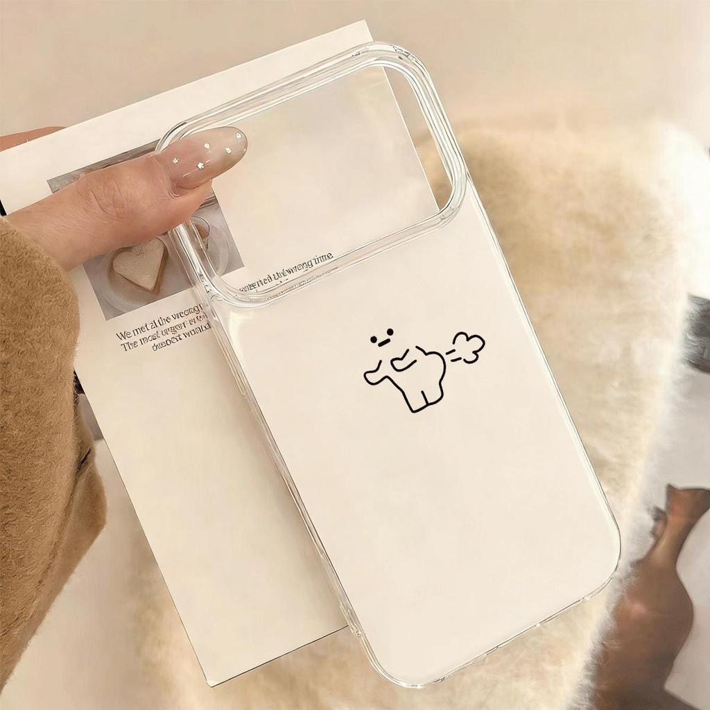 Bút đơn giản nhỏ sữa chó cho 16 trường hợp iPhone 17Air hai lớp trường hợp 14 13 11Pro