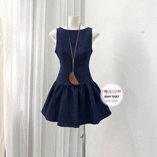 Váy Denim Sát Nách Chiết Eo Hàng QC, Đầm Nữ Bò Dáng Xoè Mặc Mùa Hè Đi Chơi, Đi Biển Siêu Xinh