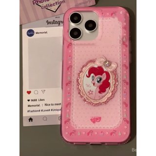 Ốp Điện Thoại Thích Hợp Cho iPhone Màu Hồng Dễ Thương Chấm Bi Thêu My Little Pony iPhone17 / 16 / 15 / 14 Vỏ Điện Thoại 13 / 12 Cô Gái Trái Tim 11xr Vỏ Bảo Vệ GOTP