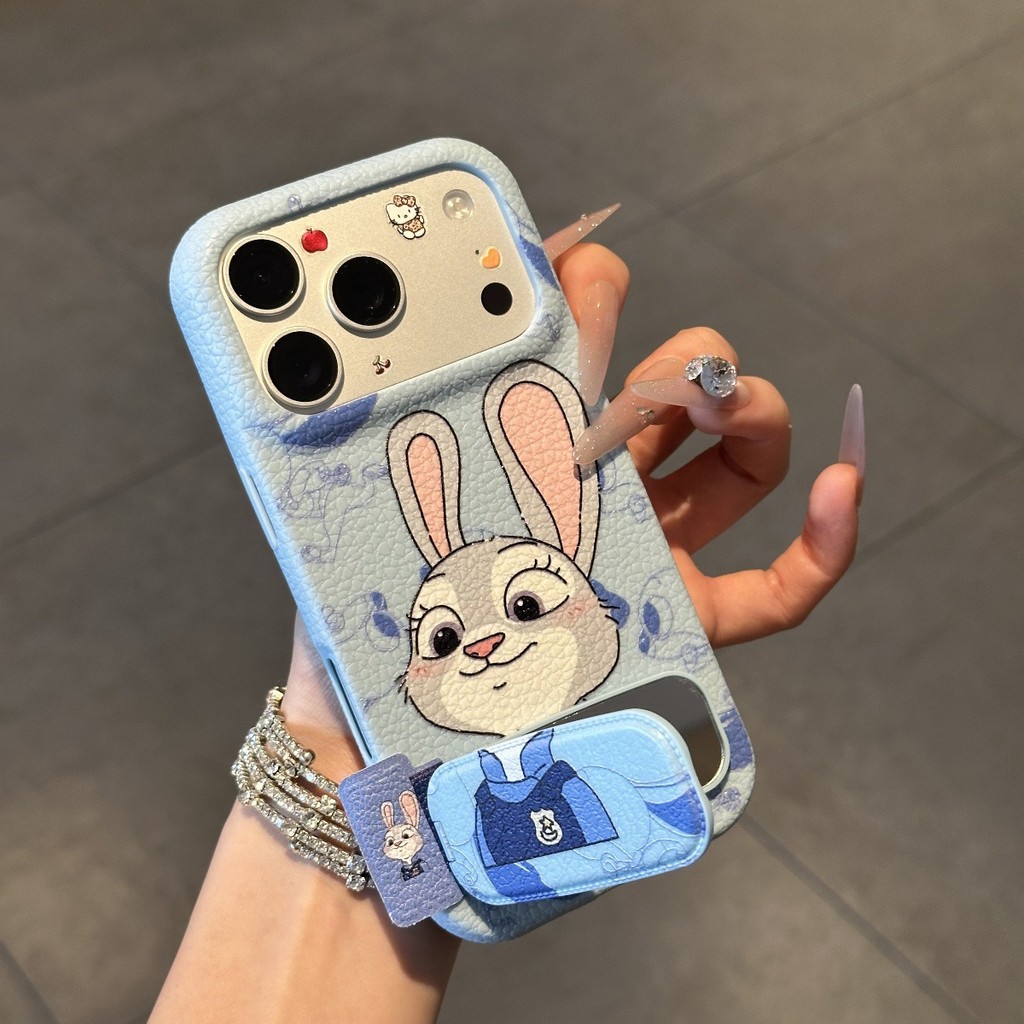 Ốp lưng iPhone của Judy và Nick phù hợp cho iPhone17ProMax 17 16 15 14 13 12 11 kèm giá đỡ gương