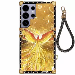 Ốp YJD Cho Samsung Galaxy S26 Ultra S26 + Princess Crown Happy Peacock Hand Rope Straight Edge Vỏ Điện Thoại Chống Rơi