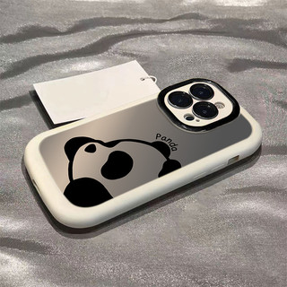 Ốp lưng IPhone 17 16 15 14 13 12 11 Pro Max XRXSMax 78 Plus Dễ thương Cartoon Panda Puff trường hợp điện thoại