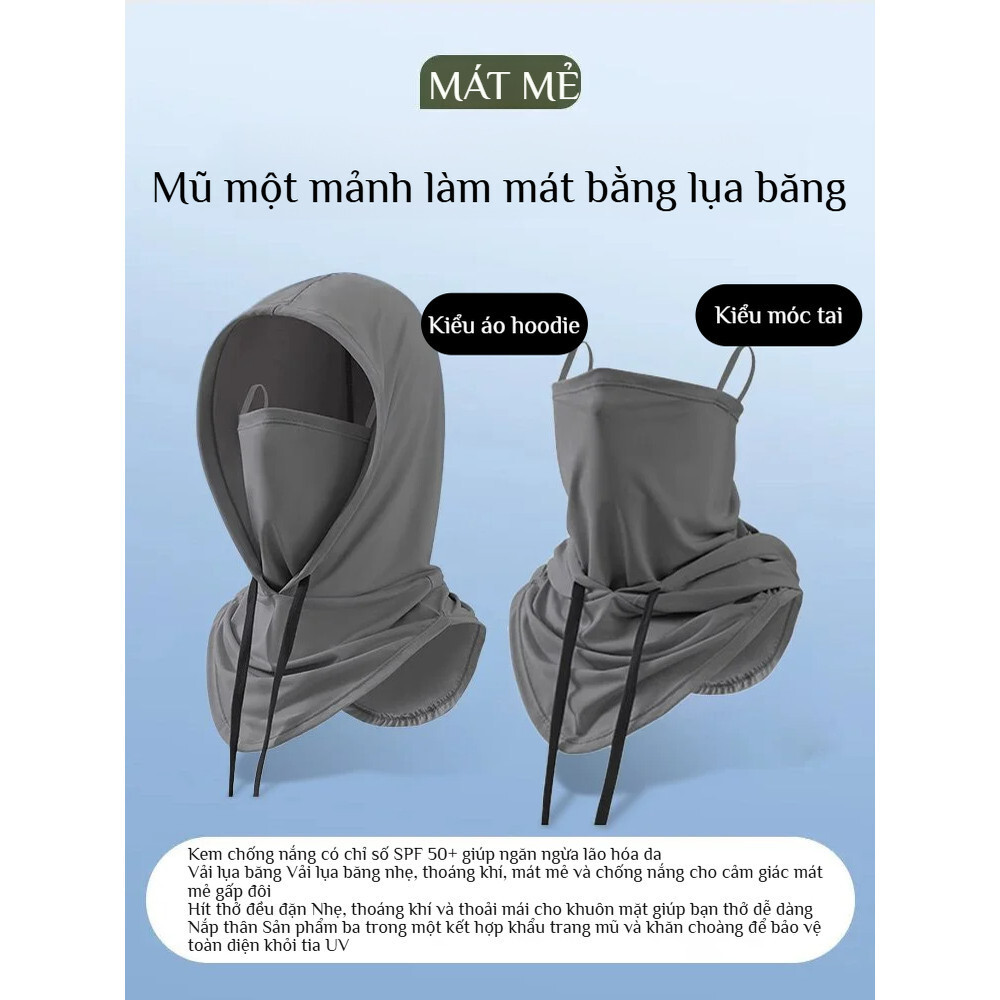 ❤️Chính Hãng❤️Mặt nạ chống nắng/mặt nạ tích hợp cổ và mặt/ mũ bảo hiểm xe đạp chống tia UV/Mặt nạ đạp xe/Mũ Trùm Đầu Kèm Khẩu Trang đa năng Nam Nữ/Cotton Thời Trang Nam Nữ/Chống nắng Mặt nạ lụa băng