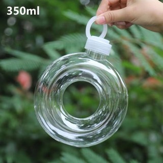 Bình Uống DAYBREAK, Bình Nước Du Lịch Trong Suốt Donut Trẻ Em, Chống Rơi Dễ Thương Chống Rò Rỉ 350ML Bình Nước Thể Thao Nước Trái Cây Nước Giải Khát Chai