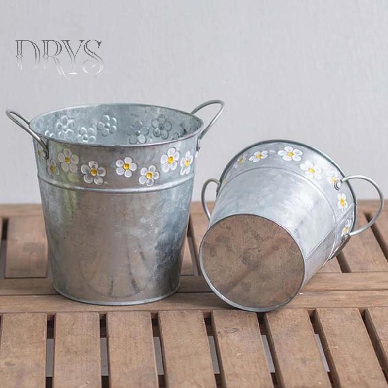 Chậu hoa sắt cổ điển để bàn, ban công, bình cắm cây Buet mới