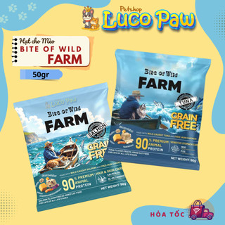 Gói Dùng Thử 50g Hạt Cho Mèo Bite Of Wild Farm - Hạt Mix Topping Thịt Sấy Không Ngũ Cốc