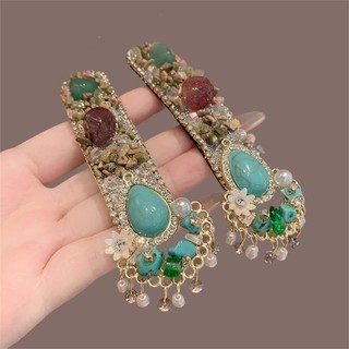 MAUROPOLI Trung Quốc Retro Nhiều Màu Sắc Full Kim Cương Bên Kẹp Tinh Tế Tua Rua Hoa Kẹp Tóc Thời Trang Thời Trang bb Kẹp Tóc Phụ Kiện Tóc Nữ