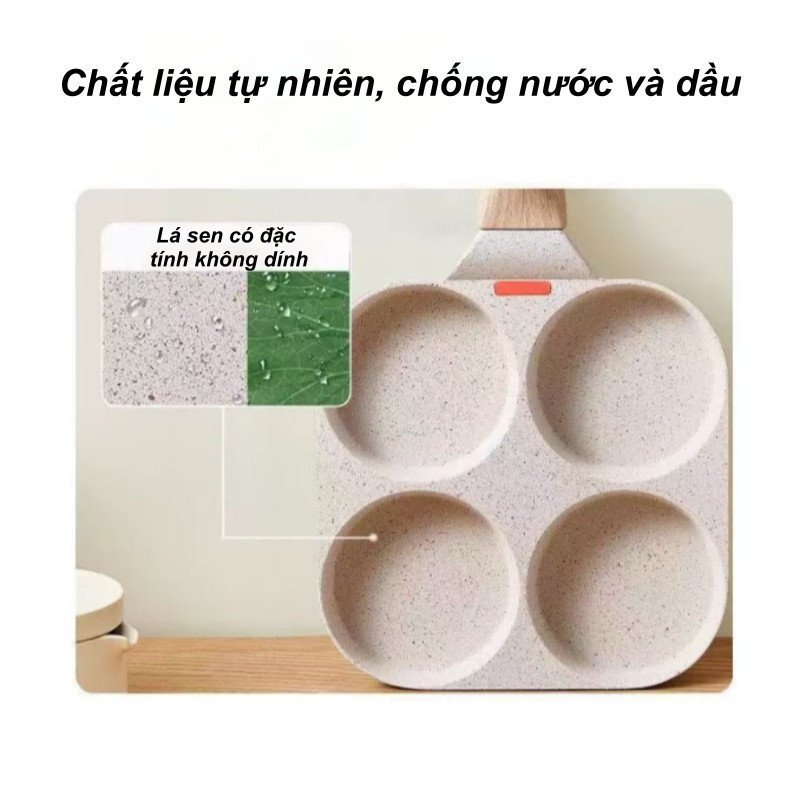 chảo trứng 4 ngăn chống dính dẫn nhiệt đều dễ vệ sinh đa năng làm bánh kếp cho bữa sáng gia đình