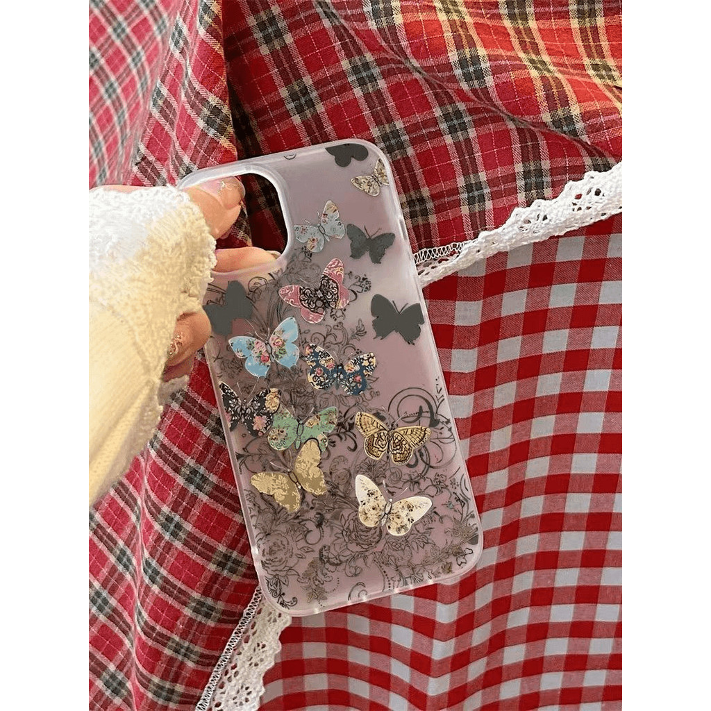 Bướm hoa ins phù hợp với 16 vỏ điện thoại iPhone 17 Air, cảm giác da 14/13/11 Pro