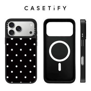 Ốp điện thoại cứng gương chấm đen từ tính màu trắng cho iPhone 17 Pro Max 17 Air 16 Plus 15 14 13 12 11 Vỏ chống sốc