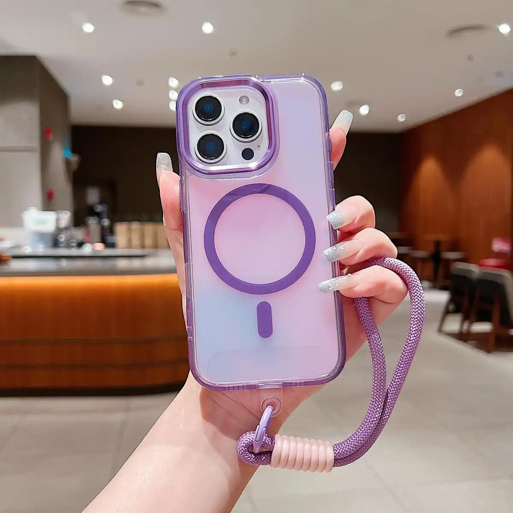 Ốp Lưng Đổi Màu Cho iPhone 16 Pro Max / 14 / 13 11 Pro Max Chống Bụi Chống Sốc Thời Trang Có Dây Buộc