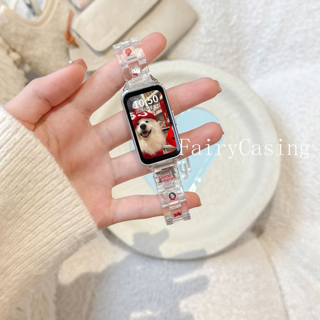 Ins Nhựa Trong Suốt Cho Huawei Band 11 Pro 10 9 8 6 7 Dây Đeo Huawei Watch Fit 3 4 Vòng Tay Nhẹ Dây Đeo Tay Phụ Kiện