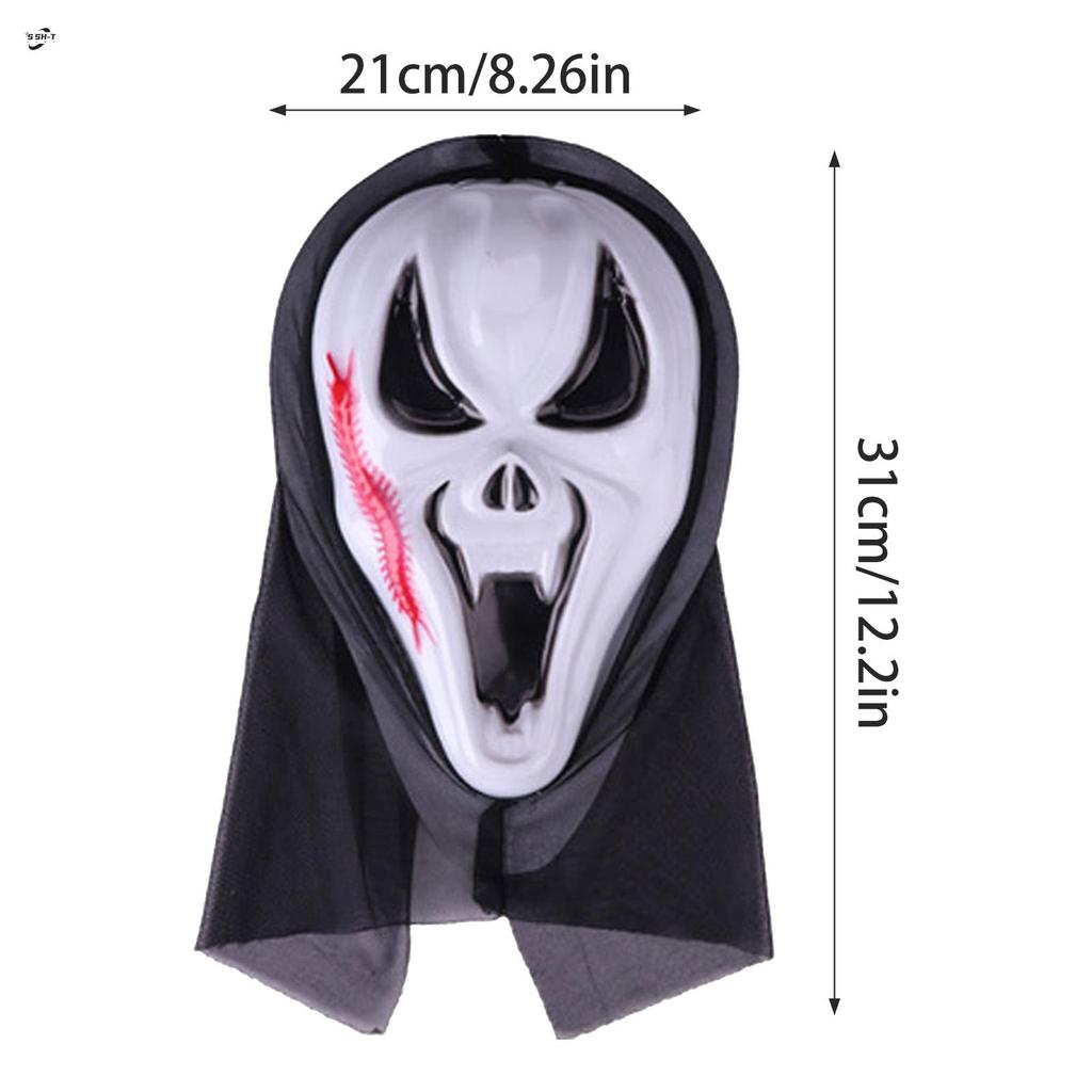 Halloween Scream Skeleton Mask Thực tế Thần Chết Ma Mặt nạ hóa trang Tuyệt vời cho người hâm mộ đóng vai
