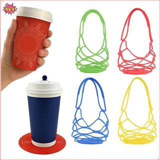 Túi tote silicon có thể giặt được N & X Túi đựng nước có thể tái sử dụng Túi tote cốc Thảm uống cà phê Trà sữa Túi đựng trà Giỏ lưới cho người tổ chức dã ngoại.