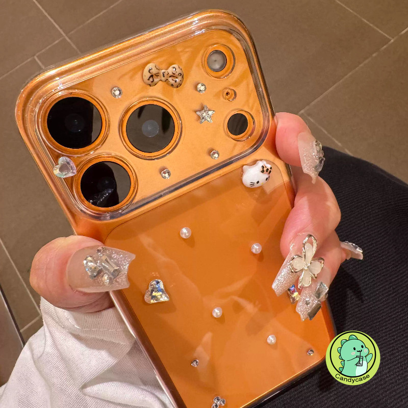 Ốp Điện Thoại Handmade Cho Xiaomi Poco C85 C75 C71 C65 C61 C55 C51 C50 C40 C3 F8 F7 Ultra F6 F5 F4 F3 GT F2 Pro 5G 4G Cover Hoạt Hình Dễ Thương Ngọc Trai Mèo Kitty Trong Suốt Vỏ Mềm