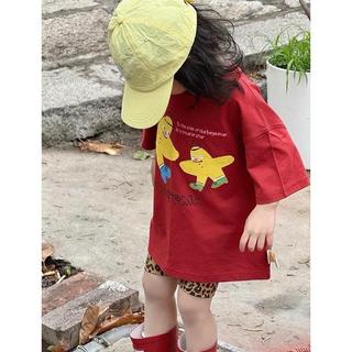 S183-[tomnaukids] Set áo thun ĐỎ phối quần leggin beo cho bé gái size từ 9-40Kg