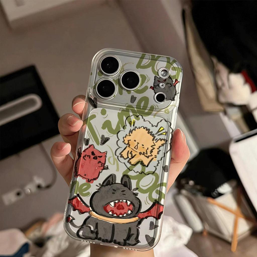 Thiên thần ma quỷ chóphù hợp với16vỏ ốp điện thoại iPhone17Air vỏ không gian14/13/11Pro
