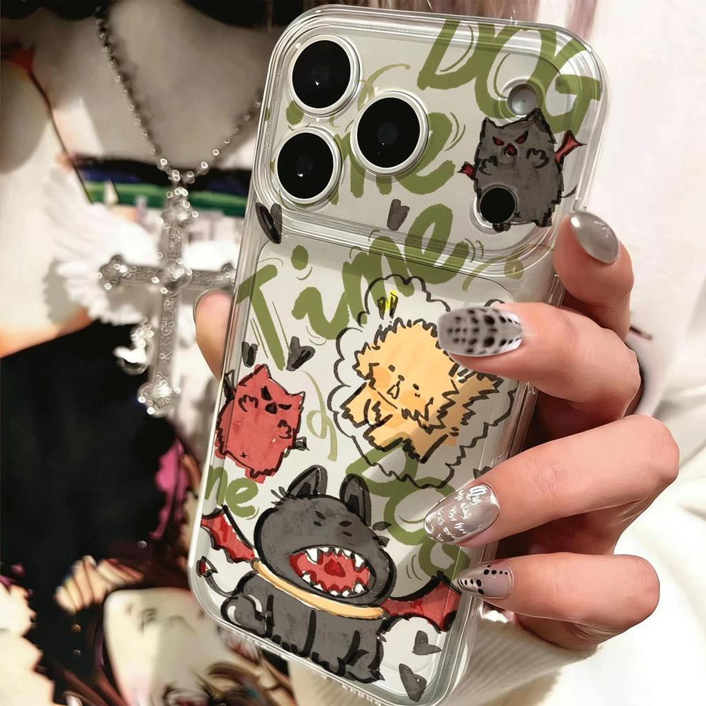 Thiên thần ma quỷ chóphù hợp với16vỏ ốp điện thoại iPhone17Air vỏ không gian14/13/11Pro