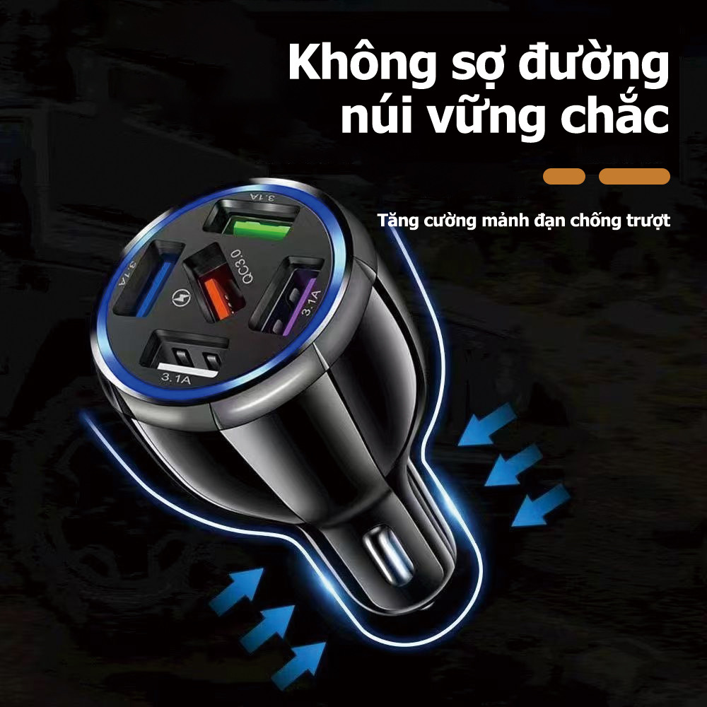 Đa cổng 4usb 5usbQC3.0 sạc điện thoại di động trên ô tô sạc flash sạc nhanh sạc xe hơi sạc nhanh sạc xe hơi