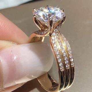 Nhẫn Zircon dát đầy đủ thiết kế thanh lịch - Quà tặng đính hôn hoàn hảo