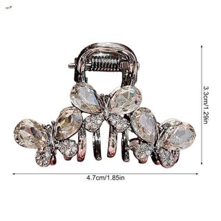 Kẹp tóc hình bướm pha lê nhỏ màu đen cho kẹp tóc hợp kim Half Updos & Bangs có răng chống trượt