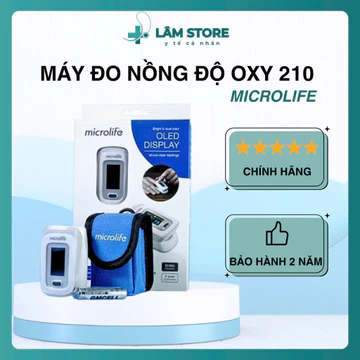 Máy Đo Nồng Độ Oxi Trong Máu Và Nhịp Tim MICROLIFE OXY 210 New Thương Hiệu Thụy Sĩ Bảo Hành 24 Tháng