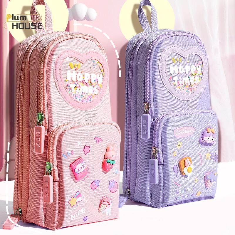 PlumHOUSE Kawaii Hộp Đựng Bút Chì Dễ Thương Dung Tích Lớn Túi Đựng Bút Chì Vải Đơn Giản Dễ Thương Văn Phòng Phẩm Túi Bảo Quản Sinh Viên Văn Phòng Phẩm Đồ Dùng Học Tập VN