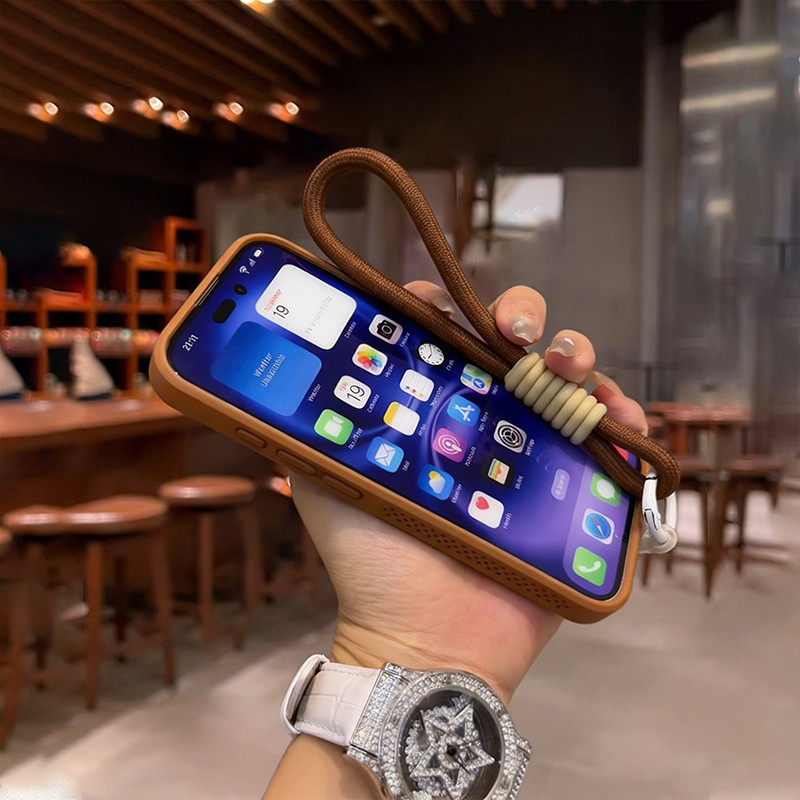 Ốp Lưng Từ Tính Tản Nhiệt Thoáng Khí Có Dây đeo ốp Silicon Mềm Cho IPhone 17 Air 16 15 14 13 12 Pro Max 11