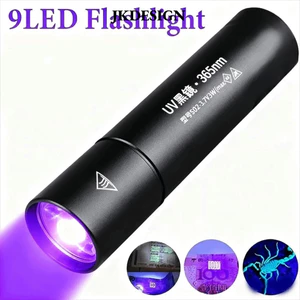 Đèn pin cực tím JKDESIGN, phát hiện ánh sáng đen, có khả năng phóng đại và sạc lại được 365nm