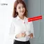 LUImo Áo sơ mi trắng tay dài dành cho công sở, cỡ lớn, chất liệu cao cấp