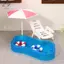 HFTOY 1 Bộ Đồ Chơi Trẻ Em Nhà Búp Bê Mô Phỏng Dễ Thương Bể Bơi Mini Vòng Tròn Bơi Bộ Ghế Đi Biển Mô Hình DIY Trang Trí ~