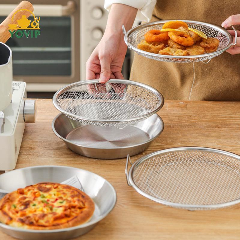 YOVIP Bếp Lưới Lọc Dầu Khay Inox Chảo Chiên Để Nấu Ăn An Toàn Thoát Nước Và Lọc VN