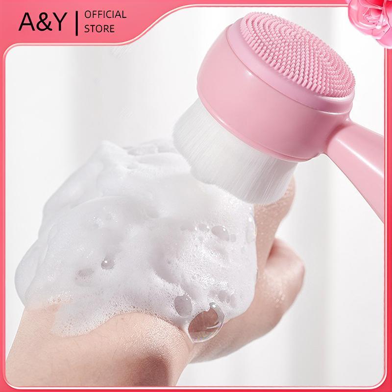 A & Y Silica Gel Facial Brush Hai Mặt Sữa Rửa Mặt Đầu Loại Bỏ Sản Phẩm Làm Sạch Lỗ Chân Lông Tẩy Tế Bào Chết Bàn Chải Mặt.