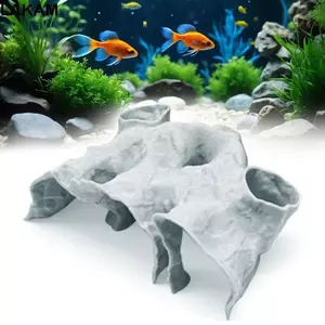 Hang động dưới lòng đất bể cá LAKAM, Hang hầm sỏi an toàn, In hình ngộ nghĩnh cho ăn Trang trí bể cá