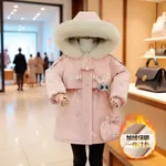Áo khoác lót lông cừu phong cách mới 2025 cho bé gái, Parka da dày dành cho trẻ vừa và lớn, Áo khoác đệm Cotton thời trang cho bé gái — ảnh 2