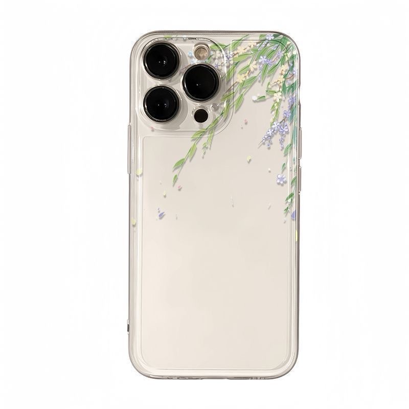 Thân cây màu lục bảo phù hợp với vỏ điện thoại 16promax iPhone15 hoạt hình 13 trong suốt 12 vỏ mềm 11/xr/xsmax
