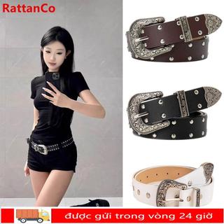 Thắt lưng RATTANCO Punk với đinh tán Y2K, phong cách Goth cổ điển và thời trang
