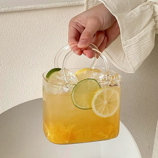 Cốc thủy tinh Cocktail hình dạng đặc biệt 770ml - Thiết kế túi xách nước ép trà trái cây
