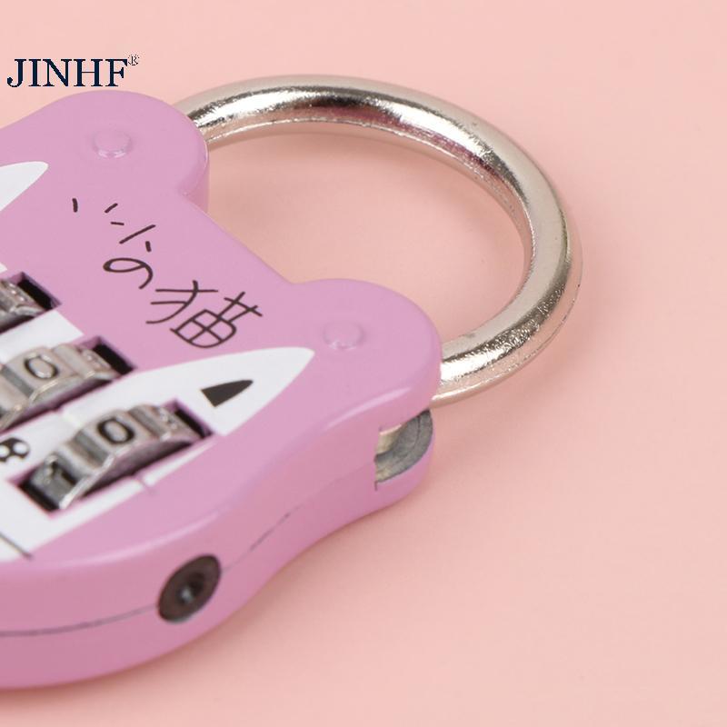 JINHF Mã Số Khóa Chống Trộm Độ Mạnh Cao Chính Xác Mèo Dễ Thương Mini Hành Lý Vali Số Mật Khẩu Khóa Cho Ký Túc Xá Ngăn Kéo Bàn Tủ Khóa Ba Lô Du Lịch HOT