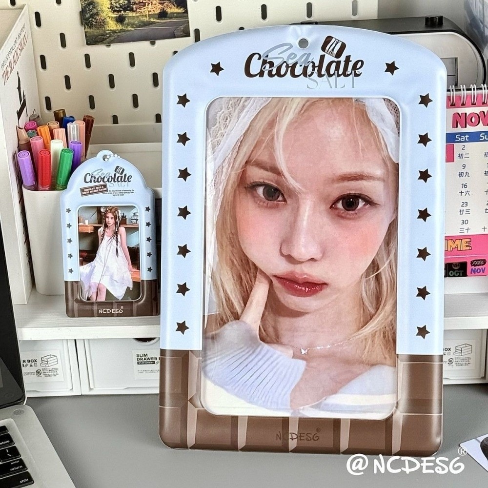 Giá đỡ Photocard WOAY, Vỏ bảo vệ hình ảnh thần tượng Hàn Quốc A4, Hộp đựng thẻ ảnh đầy màu sắc PVC khổng lồ hợp thời trang dành cho người hâm mộ
