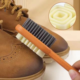 Mới 2 Trong 1 Chà Da Lộn Bàn Chải Giày Và Cao Su Ba Lan Tẩy Da Lộn Nubuck Làm Sạch Đa Năng Cao Su Bàn Chải Giày Dụng Cụ Làm Sạch