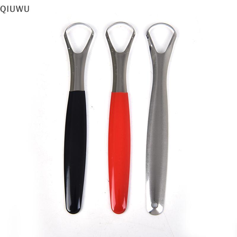 QIUWU Dụng cụ cạo lưỡi bằng thép không gỉ Dụng cụ làm sạch lưỡi miệng y tế Bàn chải miệng có thể tái sử dụng.