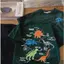 Áo thời trang thoải mái, khủng long cartoon, cổ tròn, mùa hè, bé gái cotton