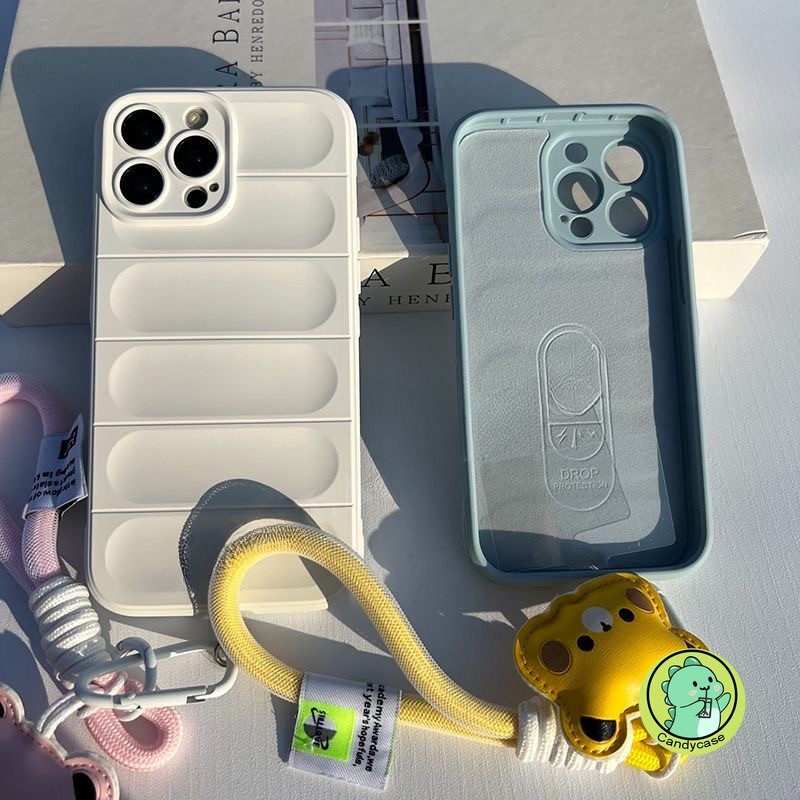 Vỏ Có Dây Đeo Cho Vivo Y31 Y21D Y29 Y29S Y29T Y19 Y19E Y19S GT Y04 Y04S 5G 4G Vỏ Âm Thanh Nổi 3D Đơn Giản Hoạt Hình Dễ Thương Dây Đeo Tay Gấu Chống Sốc Vỏ Mềm Mờ