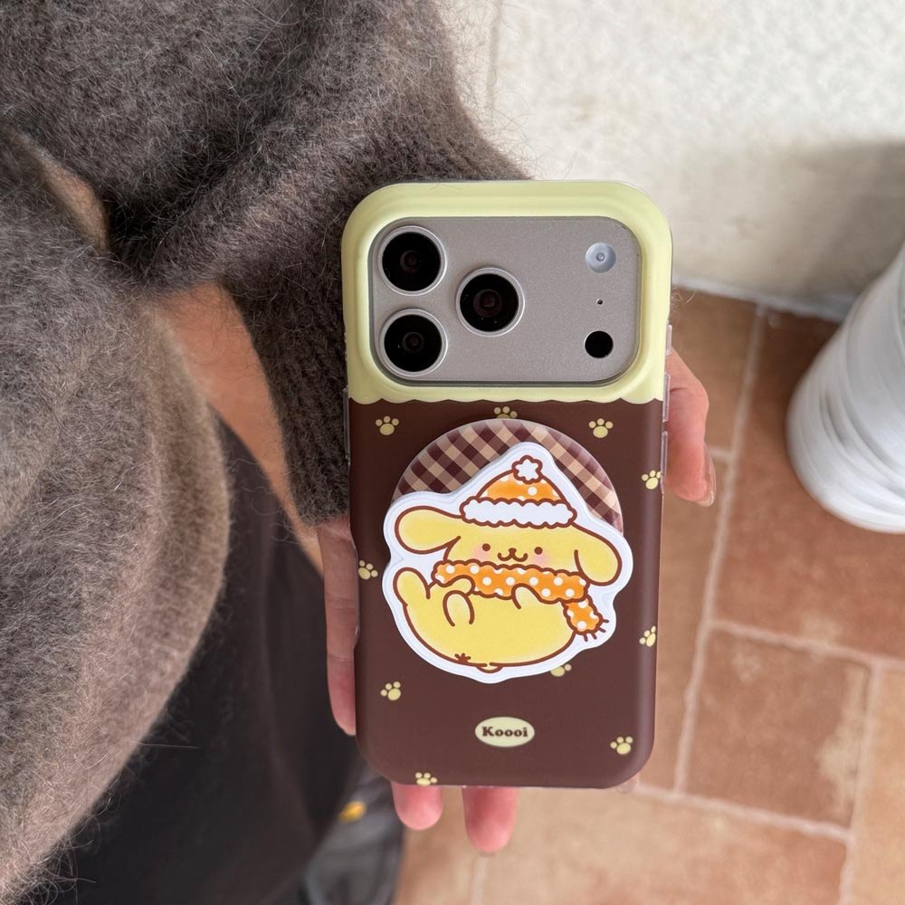 Ốp Lưng Cứng Tương Thích Với iPhone 13 14 14Pro 14ProMax 15 15Pro 15ProMax 16 16Pro 16ProMax 17 17Pro 17ProMax Ốp Nam Châm Họa Tiết Nâu Vàng