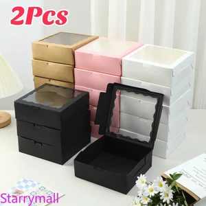 Mới 2 Chiếc Sinh Nhật Đám Cưới Tiệc Valentine Hộp Cửa Sổ Bánh Ngọt Quà Tặng Bao Bì Hộp Đựng