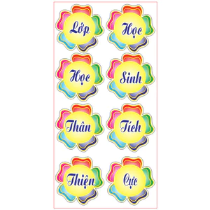 Decal dán LỚP HỌC THÂN THIỆN HỌC SINH TÍCH CỰC kích cỡ 20CMX20CM đã cắt viền sẵn bóc dán