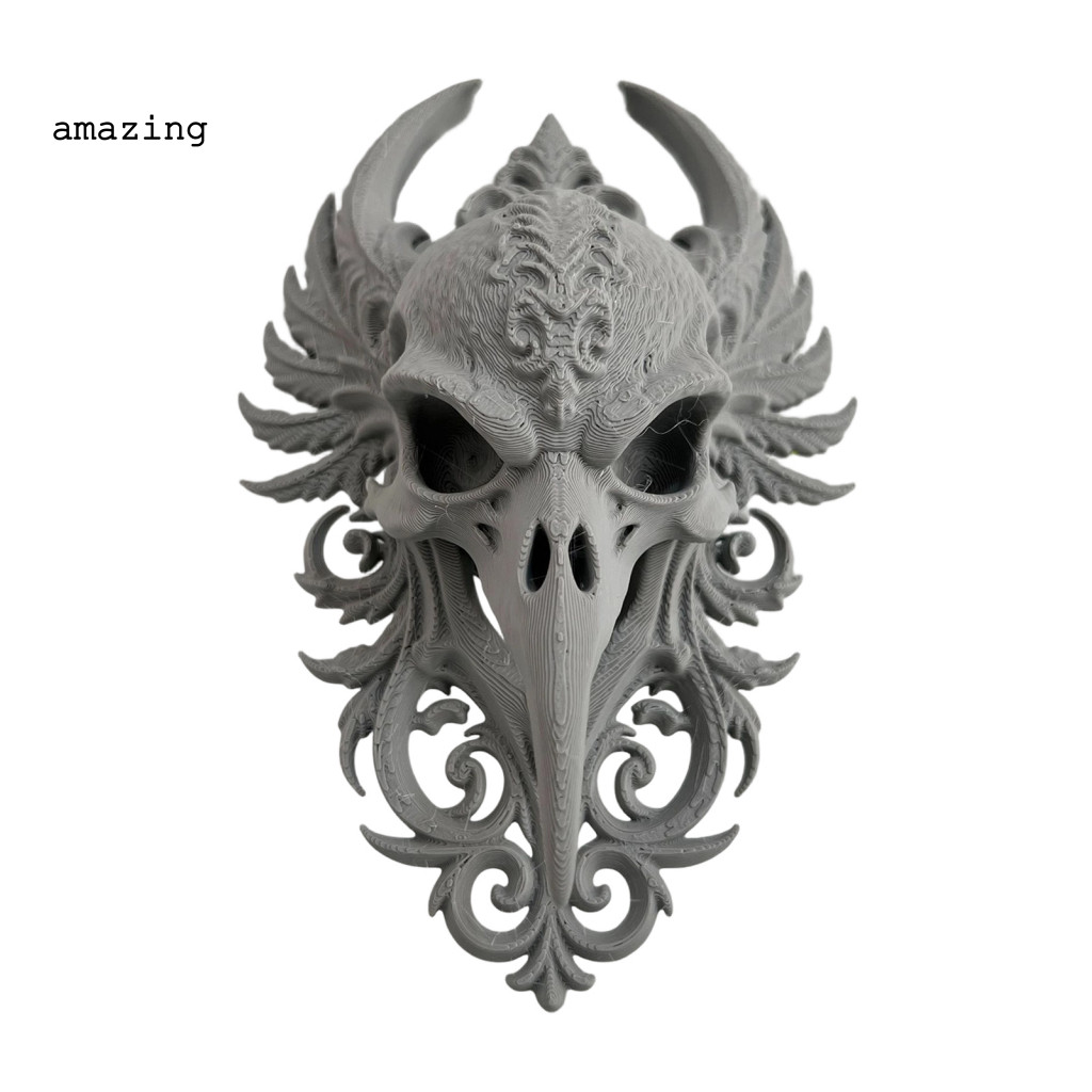 [AM] Nghệ thuật treo tường đầu lâu Raven Skull – điêu khắc trang trí phòng ngủ, Halloween, phong cách gothic, dùng cho nhà tối