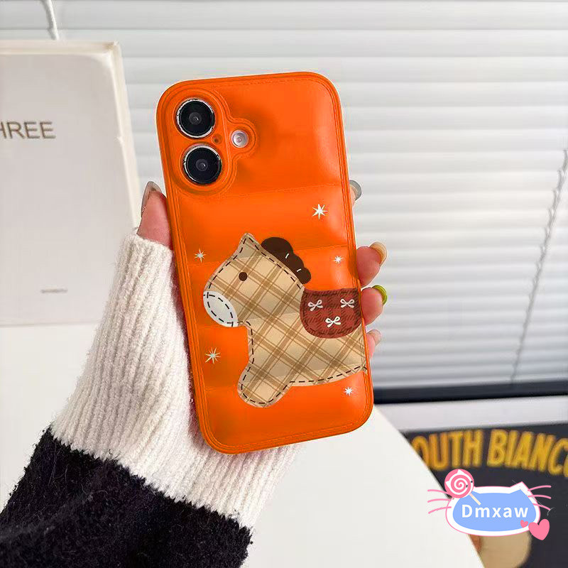 Vỏ áo khoác Pony Down dễ thương cho Google Pixel 10 Pro 9 9A 8 7 7A 6 6A 5G 4G Vỏ màu kẹo ngựa ca rô Chống rơi Vỏ điện thoại mềm chống sốc